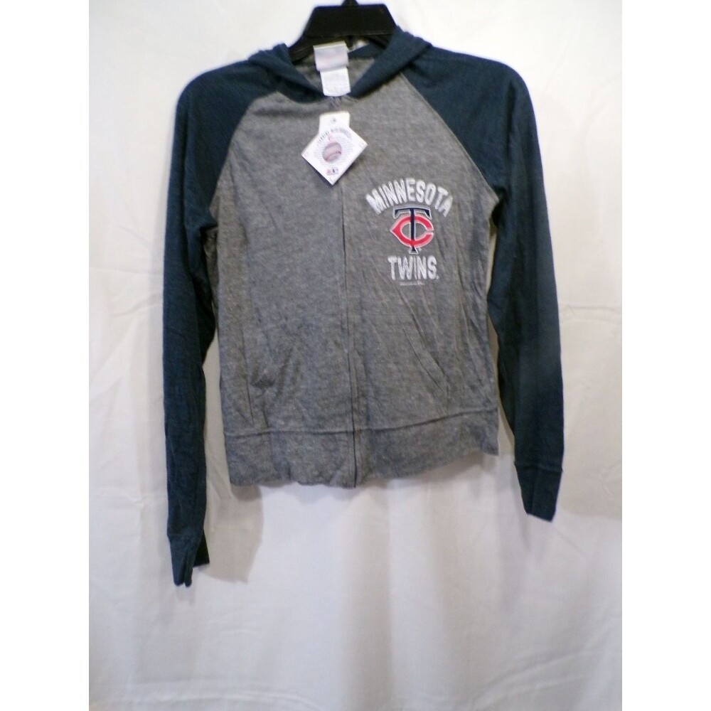 Campus Lifestyle Minnesota Twins Women's Full Zip Hoodie S Gray Navy
